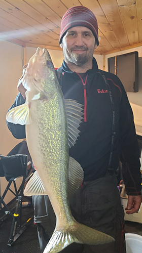 Minnesota ice fishing walleyes